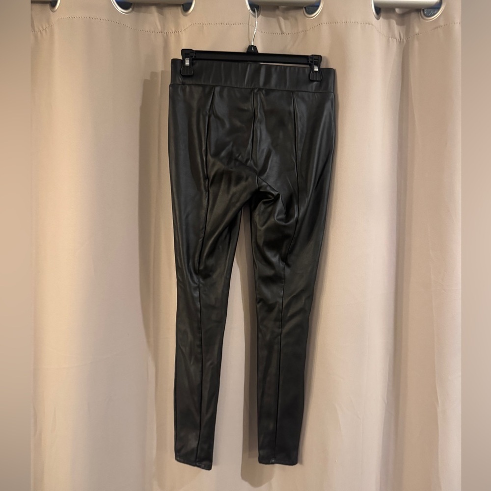Loft Sleek Black Faux Leather Leggings - Picture 2 of 7
